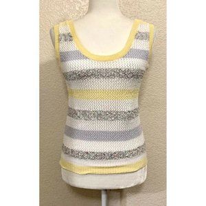 Jantzen Vintage 80s Yellow Grey Knit Sweater Vest